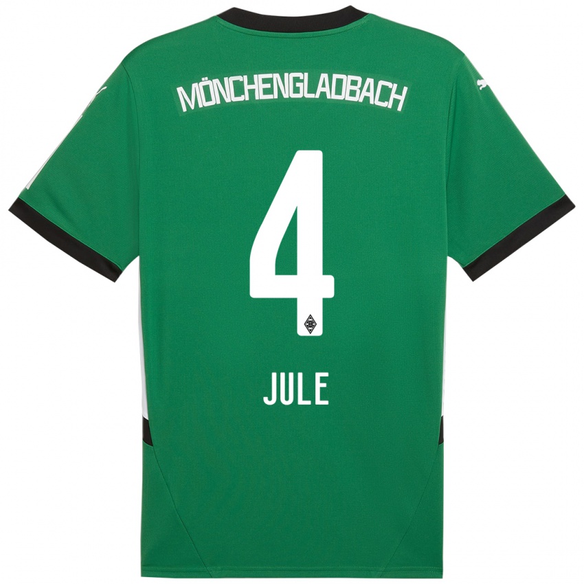 Kinder Jule Dallmann #4 Grün Weiß Auswärtstrikot Trikot 2024/25 T-Shirt Österreich