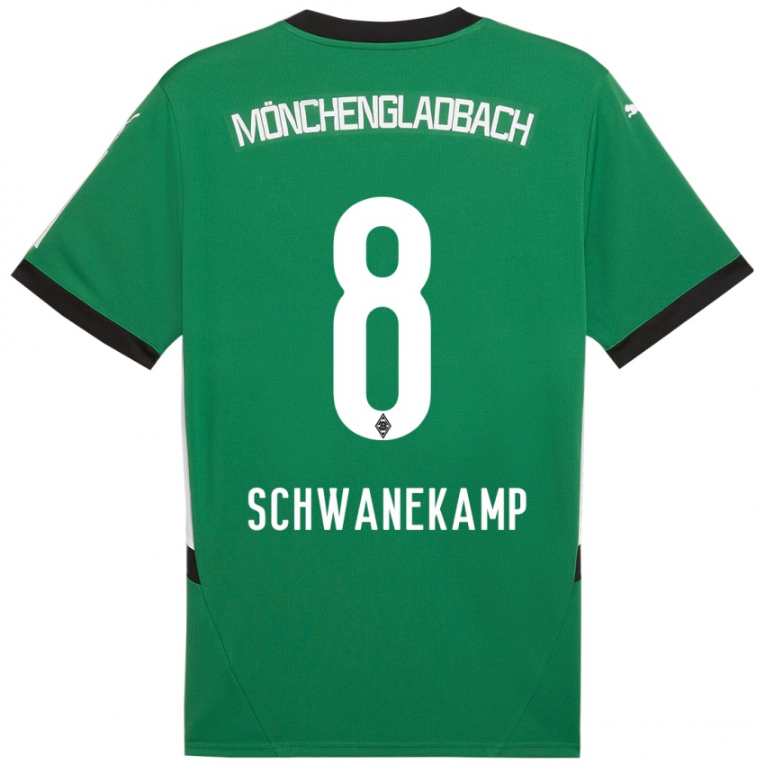 Kinder Jana Schwanekamp #8 Grün Weiß Auswärtstrikot Trikot 2024/25 T-Shirt Österreich