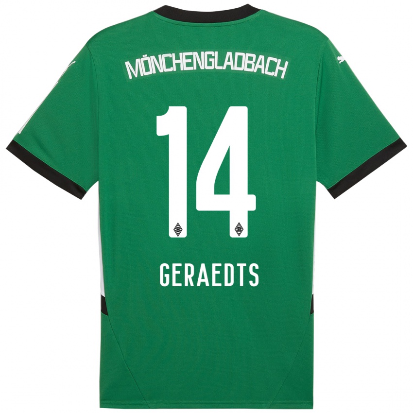 Kinder Kelsey Geraedts #14 Grün Weiß Auswärtstrikot Trikot 2024/25 T-Shirt Österreich