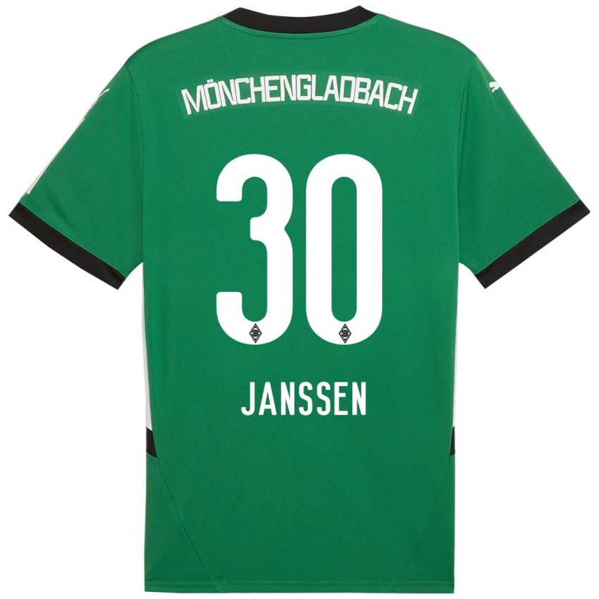 Kinder Annalena Janssen #30 Grün Weiß Auswärtstrikot Trikot 2024/25 T-Shirt Österreich