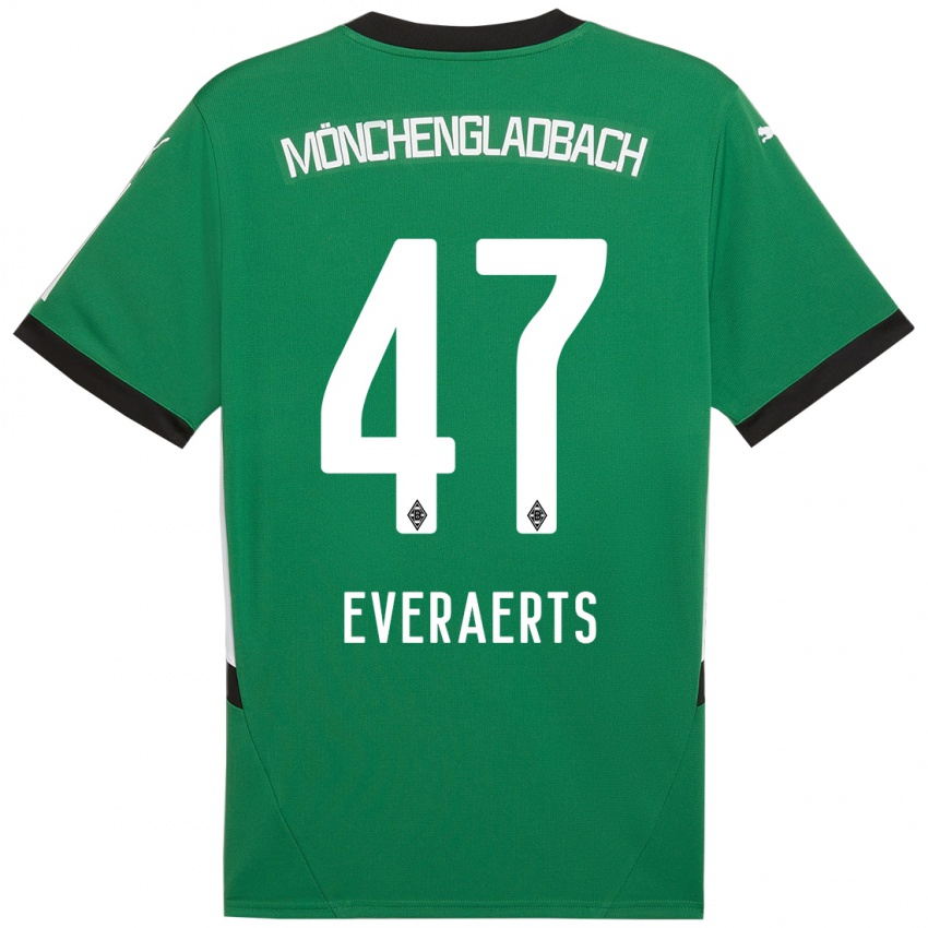 Kinder Kim Everaerts #47 Grün Weiß Auswärtstrikot Trikot 2024/25 T-Shirt Österreich