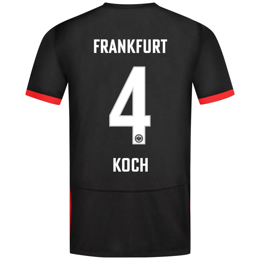 Kinder Robin Koch #4 Schwarz Auswärtstrikot Trikot 2024/25 T-Shirt Österreich