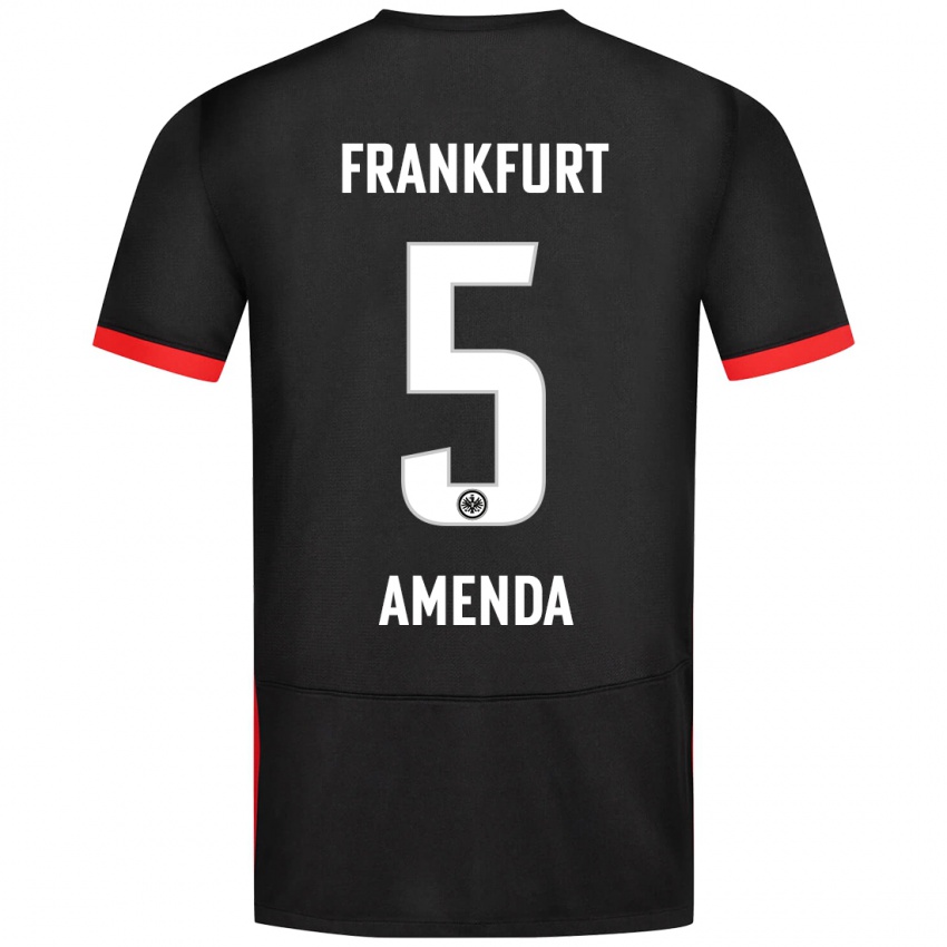 Kinder Aurèle Amenda #5 Schwarz Auswärtstrikot Trikot 2024/25 T-Shirt Österreich