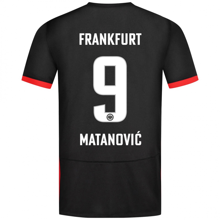 Kinder Igor Matanovic #9 Schwarz Auswärtstrikot Trikot 2024/25 T-Shirt Österreich