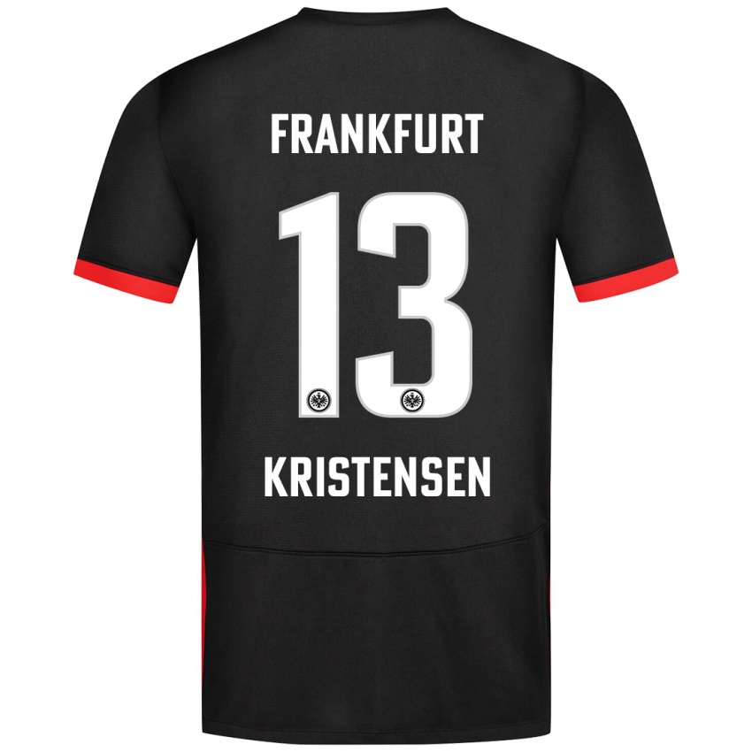 Kinder Rasmus Kristensen #13 Schwarz Auswärtstrikot Trikot 2024/25 T-Shirt Österreich