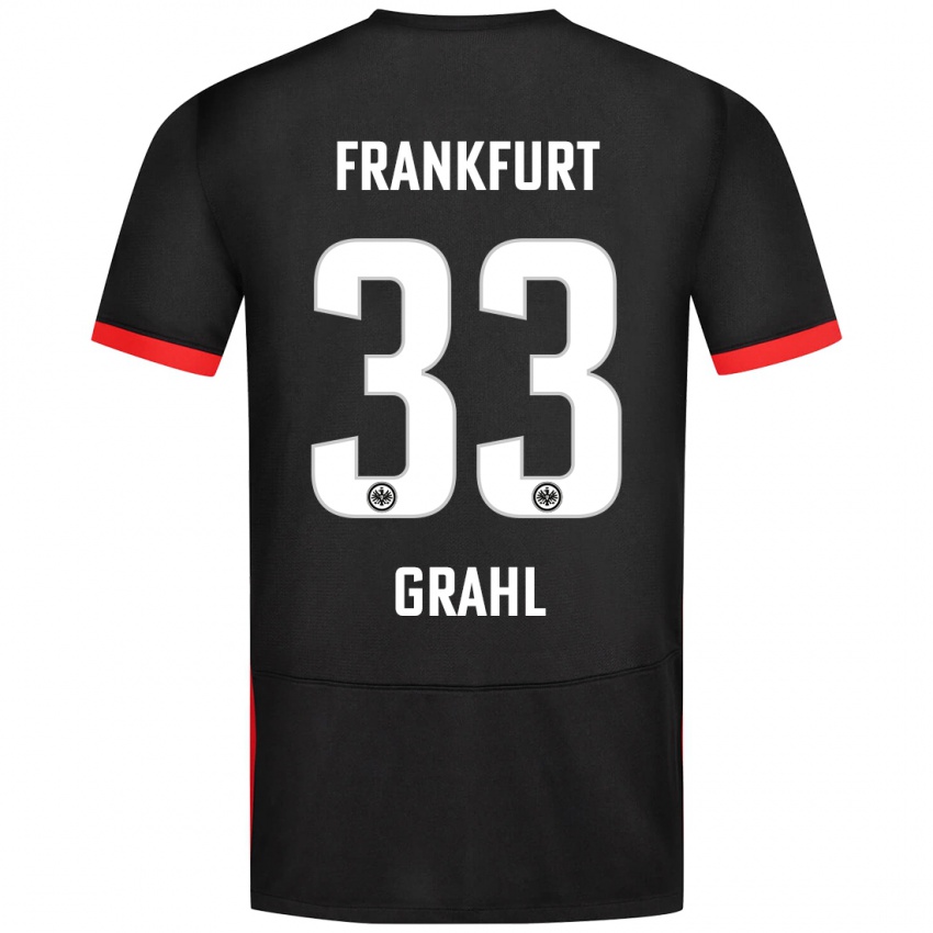 Kinder Jens Grahl #33 Schwarz Auswärtstrikot Trikot 2024/25 T-Shirt Österreich