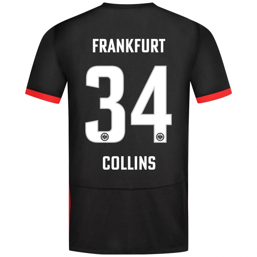 Kinder Nnamdi Collins #34 Schwarz Auswärtstrikot Trikot 2024/25 T-Shirt Österreich