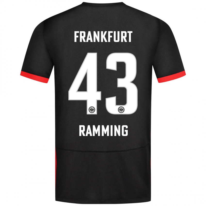 Kinder Nils Ramming #43 Schwarz Auswärtstrikot Trikot 2024/25 T-Shirt Österreich