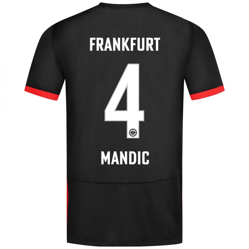 Kinder Kristian Mandic #4 Schwarz Auswärtstrikot Trikot 2024/25 T-Shirt Österreich