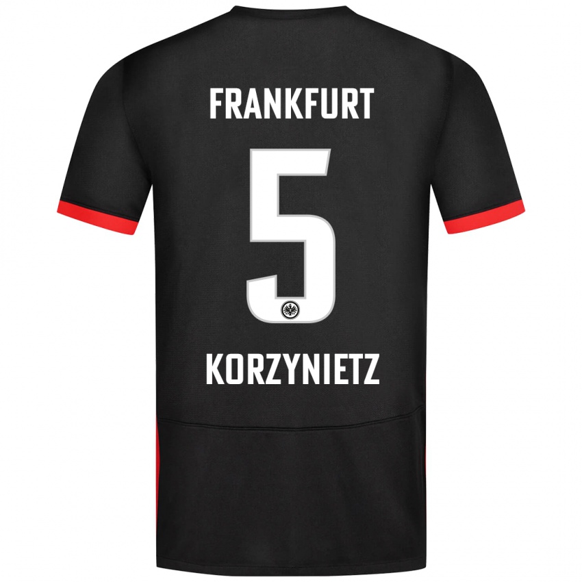 Kinder Jaden Korzynietz #5 Schwarz Auswärtstrikot Trikot 2024/25 T-Shirt Österreich