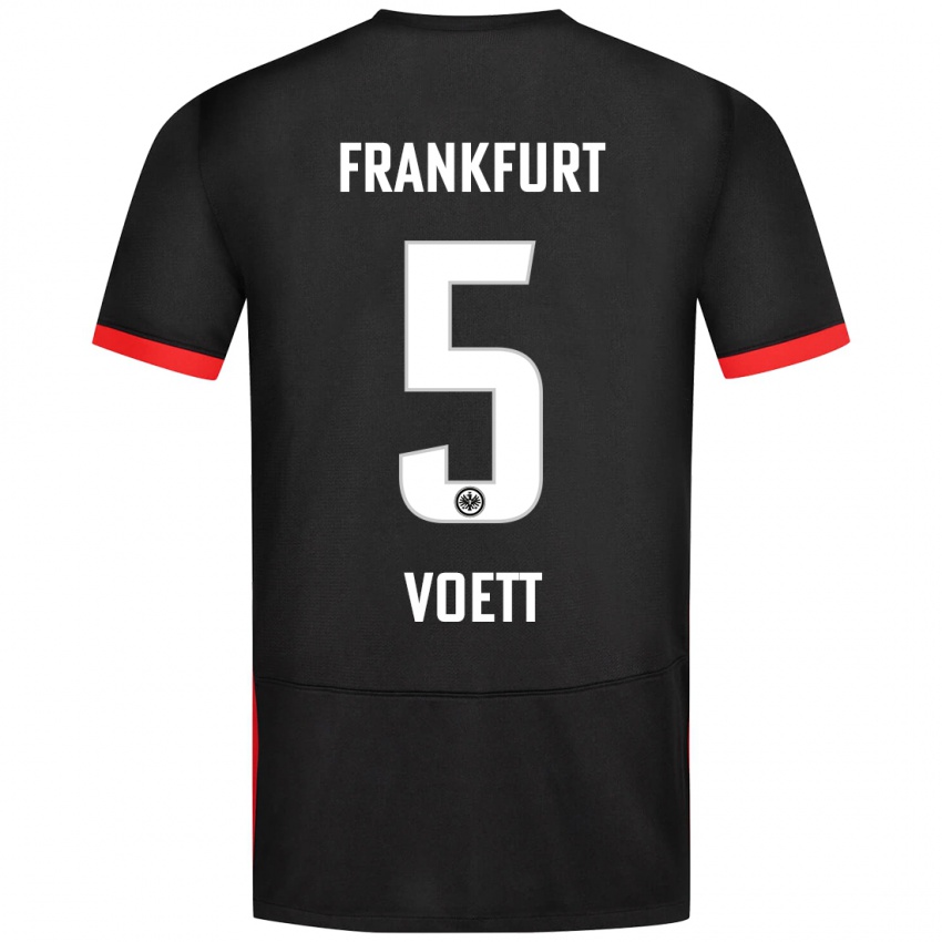 Kinder Johannes Voett #5 Schwarz Auswärtstrikot Trikot 2024/25 T-Shirt Österreich