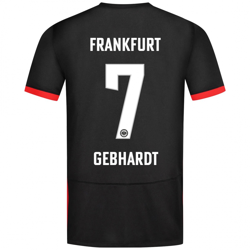 Kinder Luca Gebhardt #7 Schwarz Auswärtstrikot Trikot 2024/25 T-Shirt Österreich