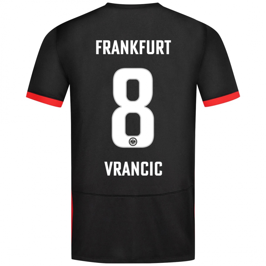 Kinder Mario Vrancic #8 Schwarz Auswärtstrikot Trikot 2024/25 T-Shirt Österreich