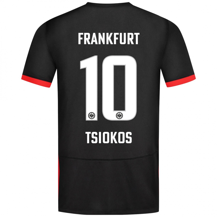 Kinder Leonidas Ilias Tsiokos #10 Schwarz Auswärtstrikot Trikot 2024/25 T-Shirt Österreich