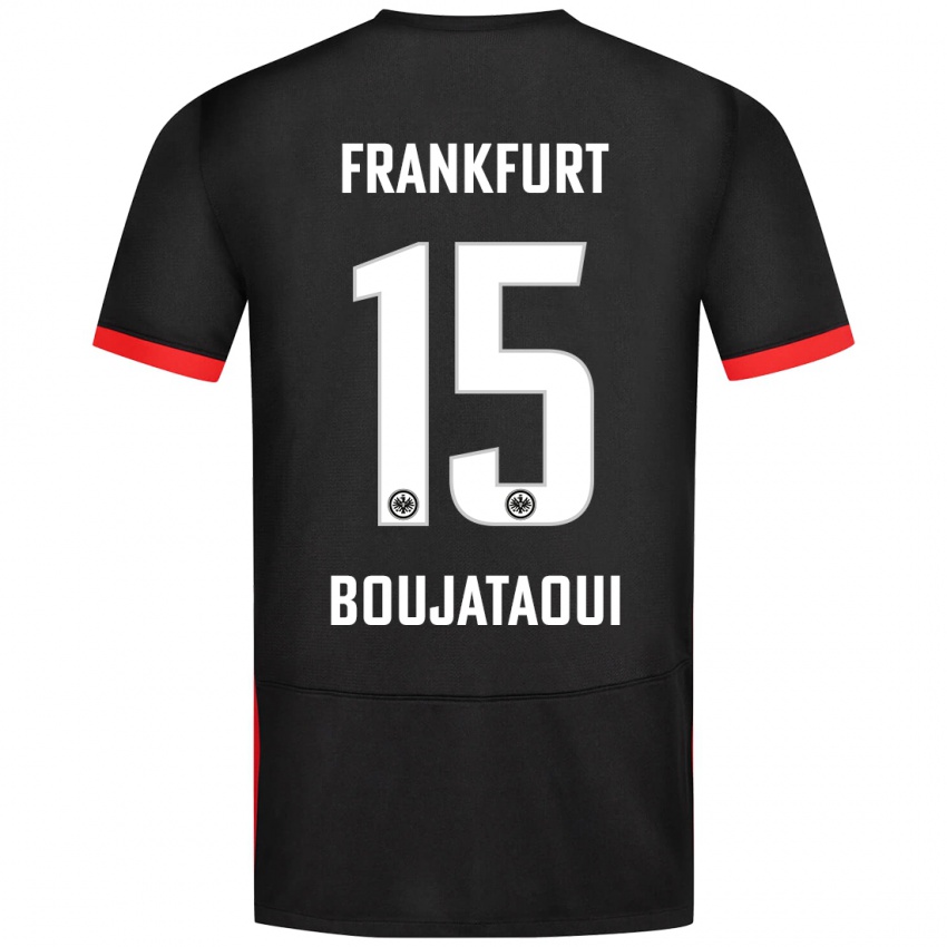 Kinder Tarik Boujataoui #15 Schwarz Auswärtstrikot Trikot 2024/25 T-Shirt Österreich