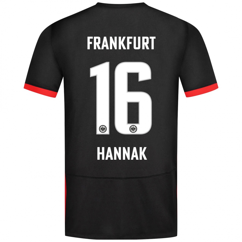 Kinder Tim Hannak #16 Schwarz Auswärtstrikot Trikot 2024/25 T-Shirt Österreich