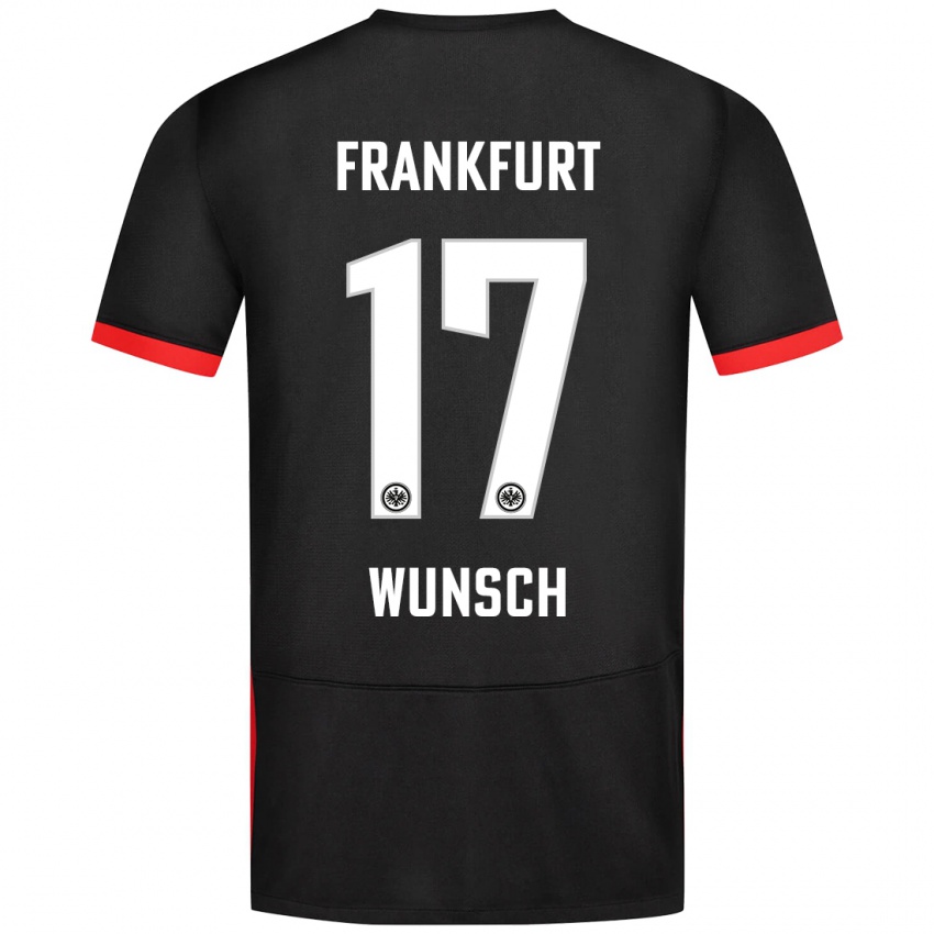 Kinder Paul Wünsch #17 Schwarz Auswärtstrikot Trikot 2024/25 T-Shirt Österreich