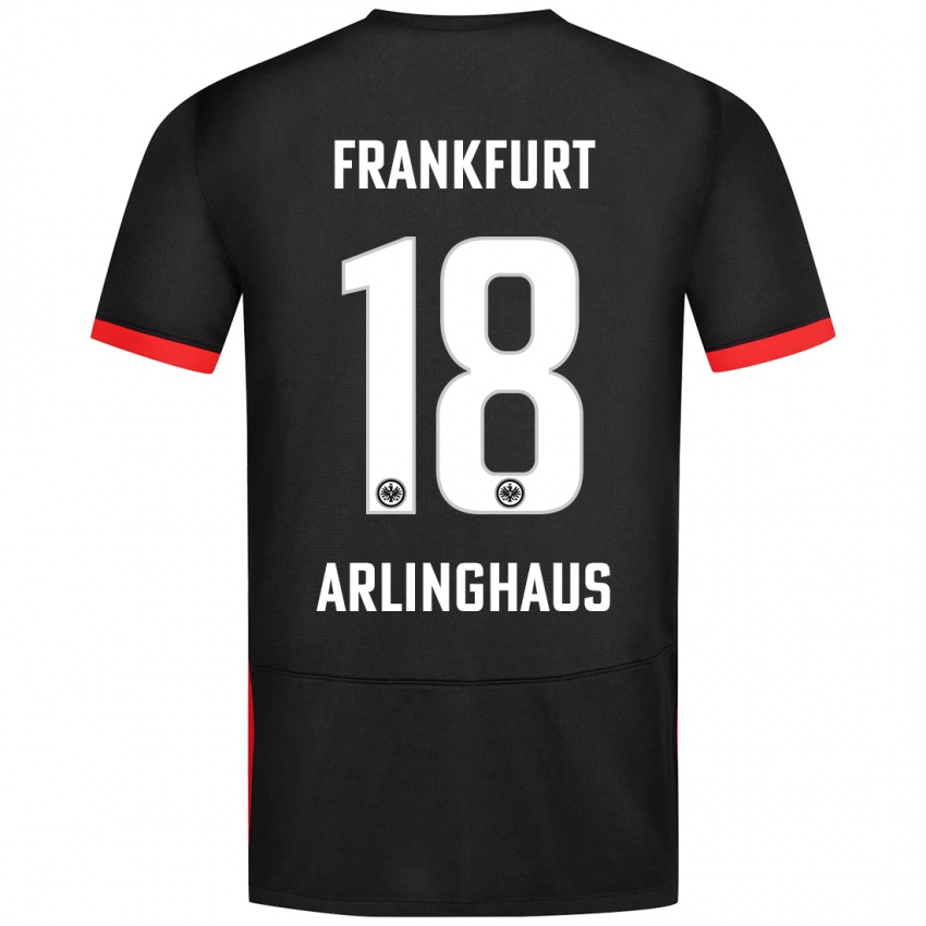 Kinder Max Arlinghaus #18 Schwarz Auswärtstrikot Trikot 2024/25 T-Shirt Österreich