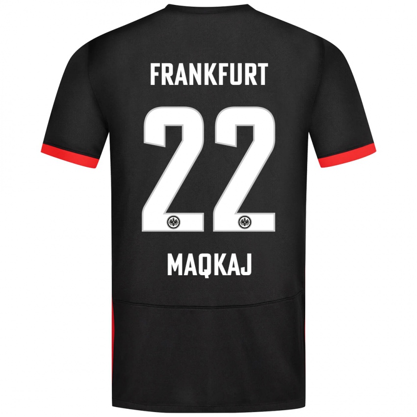 Kinder Dritan Maqkaj #22 Schwarz Auswärtstrikot Trikot 2024/25 T-Shirt Österreich