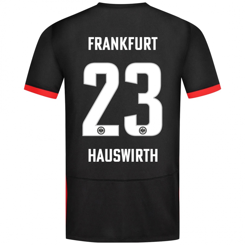 Kinder Max Hauswirth #23 Schwarz Auswärtstrikot Trikot 2024/25 T-Shirt Österreich