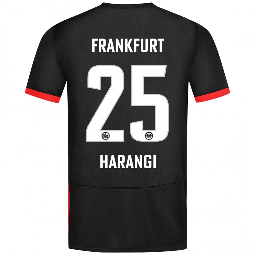 Kinder Aiden Harangi #25 Schwarz Auswärtstrikot Trikot 2024/25 T-Shirt Österreich