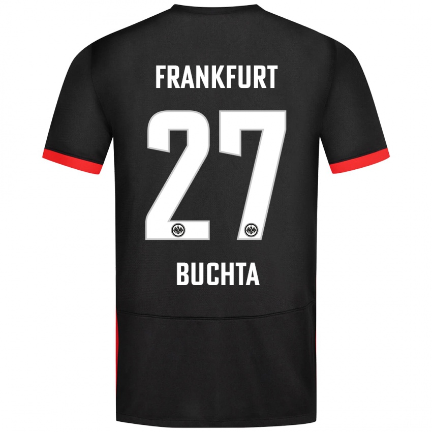 Kinder Philip Buchta #27 Schwarz Auswärtstrikot Trikot 2024/25 T-Shirt Österreich