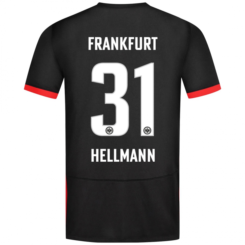 Kinder Melvin Hellmann #31 Schwarz Auswärtstrikot Trikot 2024/25 T-Shirt Österreich