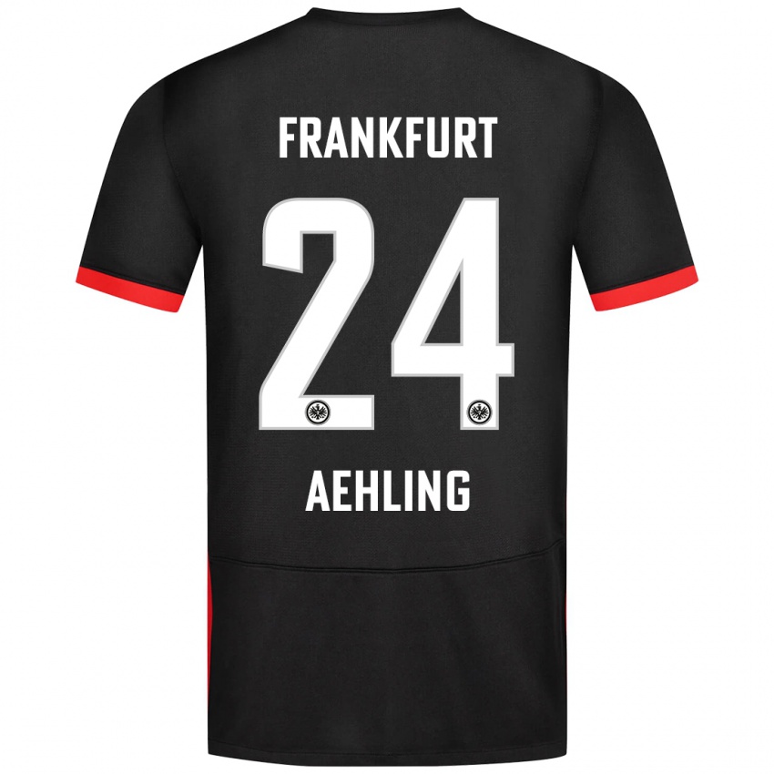 Kinder Anna Aehling #24 Schwarz Auswärtstrikot Trikot 2024/25 T-Shirt Österreich