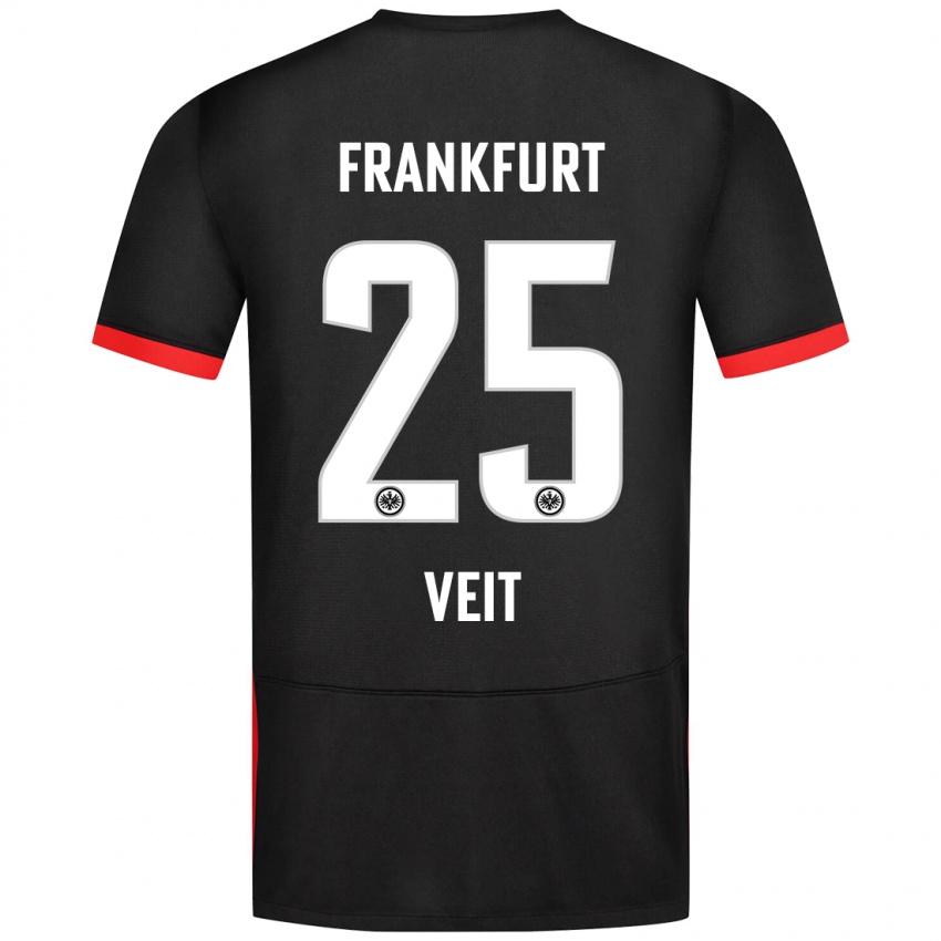 Kinder Jella Veit #25 Schwarz Auswärtstrikot Trikot 2024/25 T-Shirt Österreich