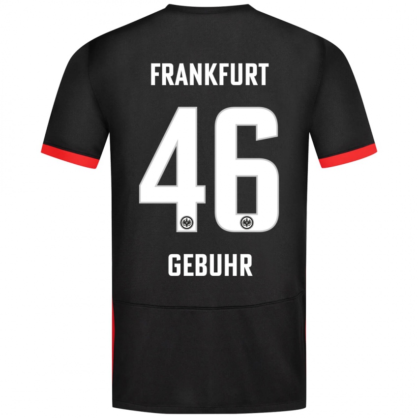 Kinder Dario Gebuhr #46 Schwarz Auswärtstrikot Trikot 2024/25 T-Shirt Österreich