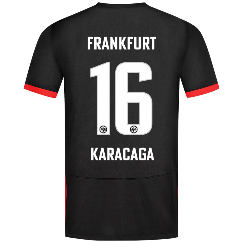 Kinder Tom Karacaga #16 Schwarz Auswärtstrikot Trikot 2024/25 T-Shirt Österreich