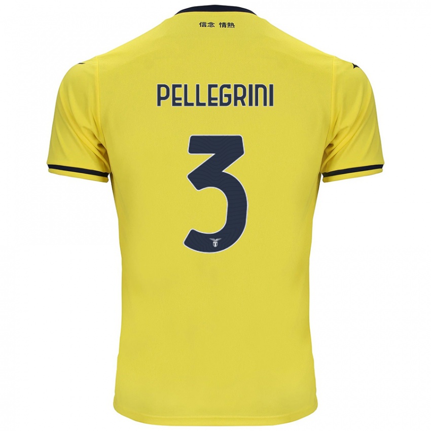 Kinder Luca Pellegrini #3 Gelb Auswärtstrikot Trikot 2024/25 T-Shirt Österreich