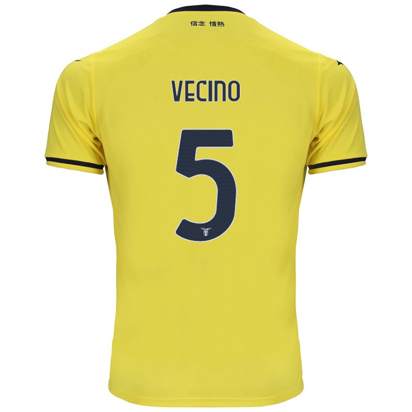 Kinder Matías Vecino #5 Gelb Auswärtstrikot Trikot 2024/25 T-Shirt Österreich