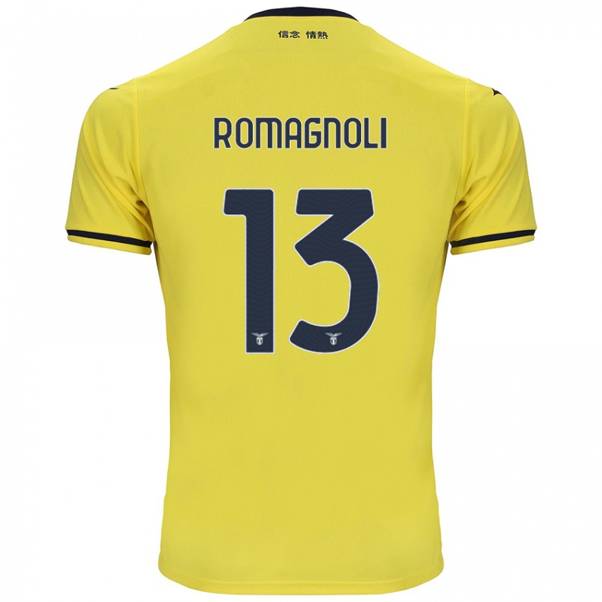 Kinder Alessio Romagnoli #13 Gelb Auswärtstrikot Trikot 2024/25 T-Shirt Österreich