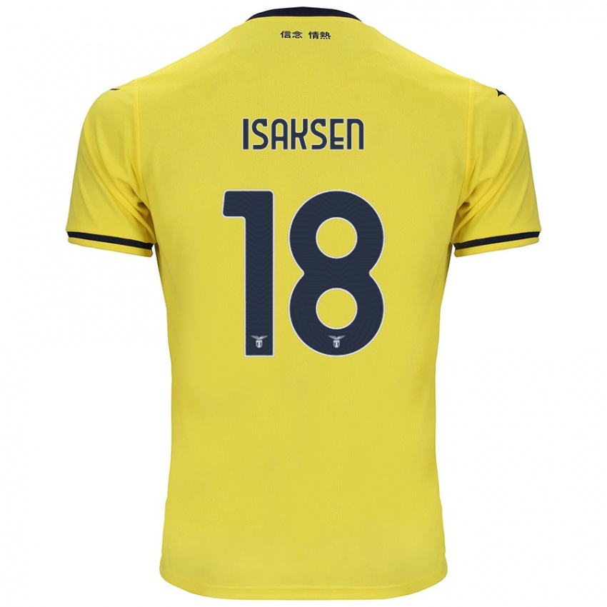 Kinder Gustav Isaksen #18 Gelb Auswärtstrikot Trikot 2024/25 T-Shirt Österreich