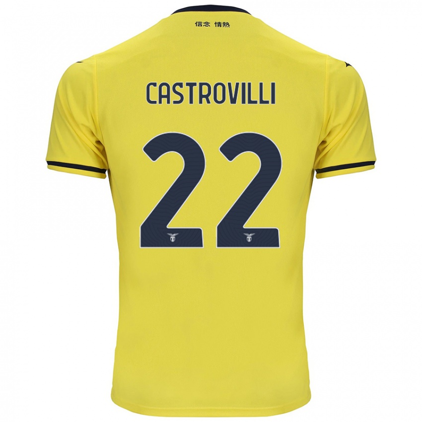 Kinder Gaetano Castrovilli #22 Gelb Auswärtstrikot Trikot 2024/25 T-Shirt Österreich