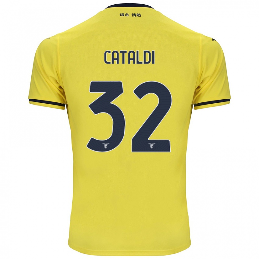 Kinder Danilo Cataldi #32 Gelb Auswärtstrikot Trikot 2024/25 T-Shirt Österreich