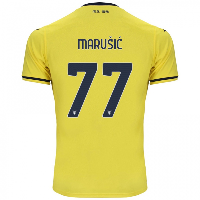 Kinder Adam Marusic #77 Gelb Auswärtstrikot Trikot 2024/25 T-Shirt Österreich