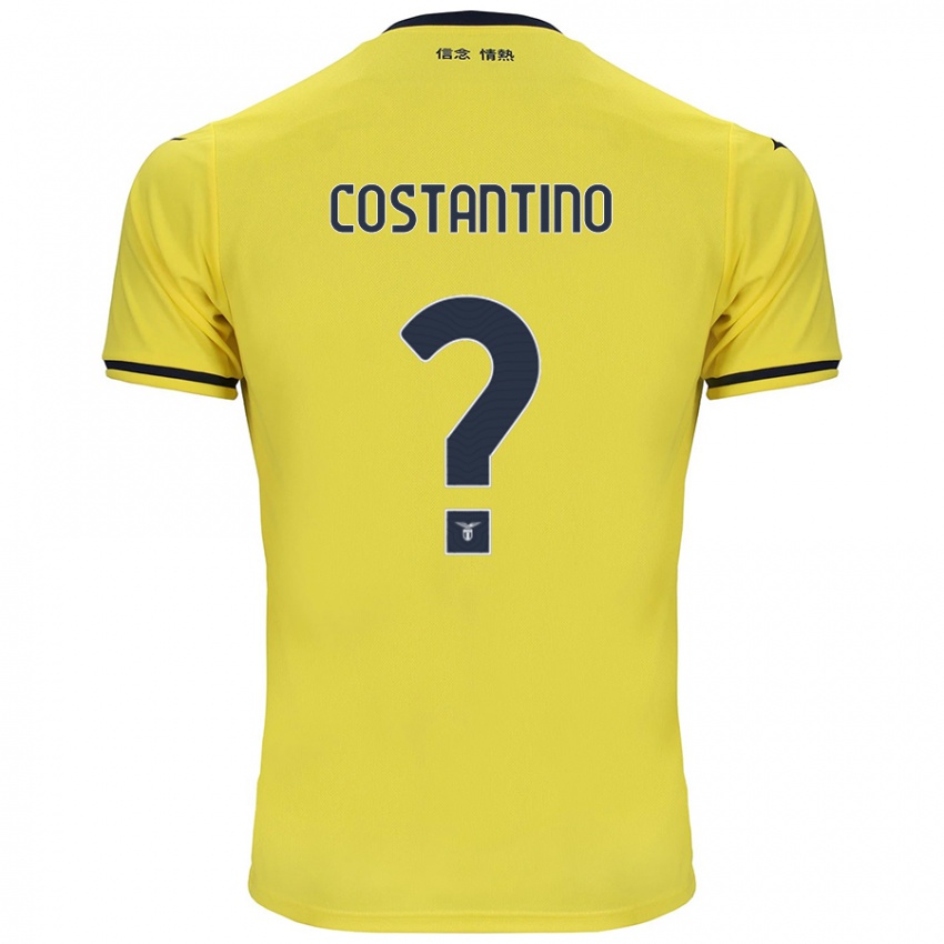 Kinder Davide Costantino #0 Gelb Auswärtstrikot Trikot 2024/25 T-Shirt Österreich