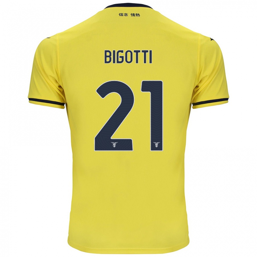 Kinder Massimo Bigotti #21 Gelb Auswärtstrikot Trikot 2024/25 T-Shirt Österreich