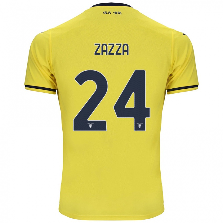 Kinder Matteo Zazza #24 Gelb Auswärtstrikot Trikot 2024/25 T-Shirt Österreich