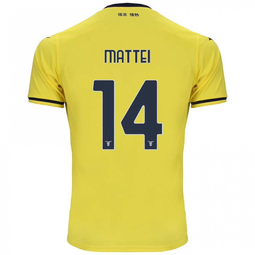 Kinder Sarah Mattei #14 Gelb Auswärtstrikot Trikot 2024/25 T-Shirt Österreich