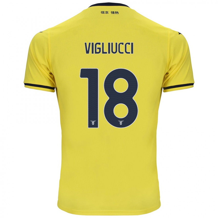 Kinder Chiara Vigliucci #18 Gelb Auswärtstrikot Trikot 2024/25 T-Shirt Österreich