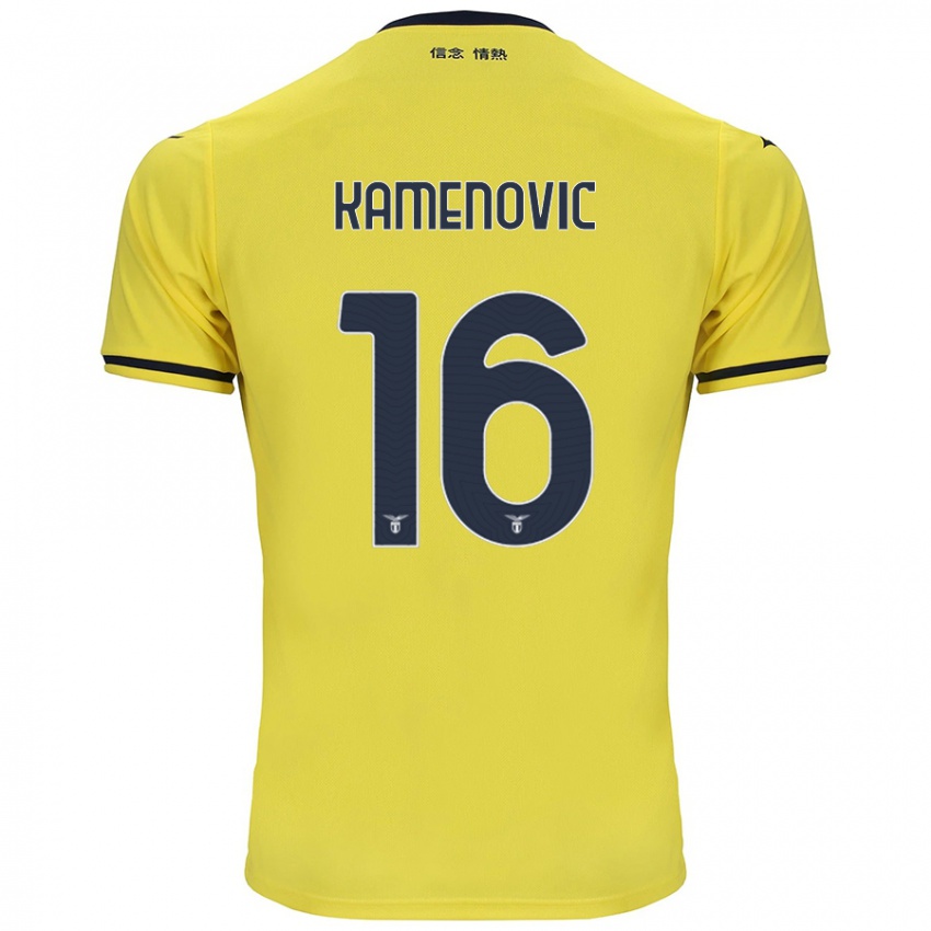 Kinder Dimitrije Kamenović #16 Gelb Auswärtstrikot Trikot 2024/25 T-Shirt Österreich