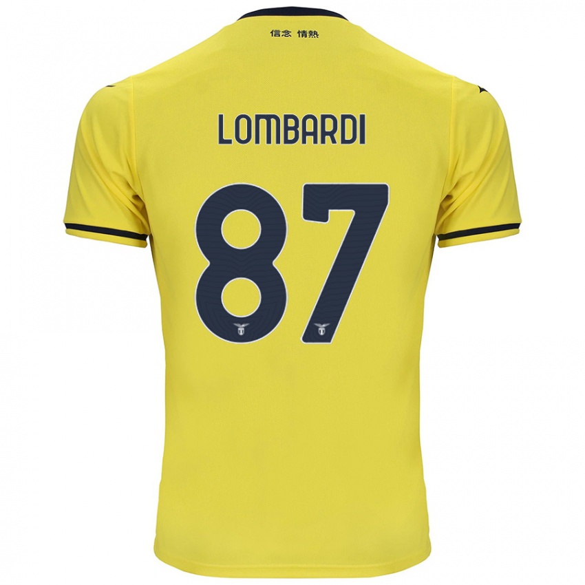 Kinder Cristiano Lombardi #87 Gelb Auswärtstrikot Trikot 2024/25 T-Shirt Österreich