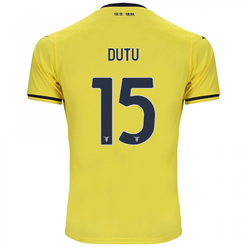 Kinder Matteo Dutu #15 Gelb Auswärtstrikot Trikot 2024/25 T-Shirt Österreich