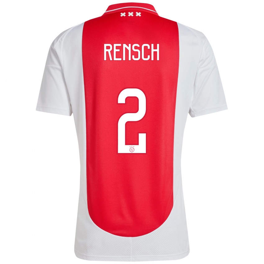 Herren Devyne Rensch #2 Rot Weiß Heimtrikot Trikot 2024/25 T-Shirt Österreich