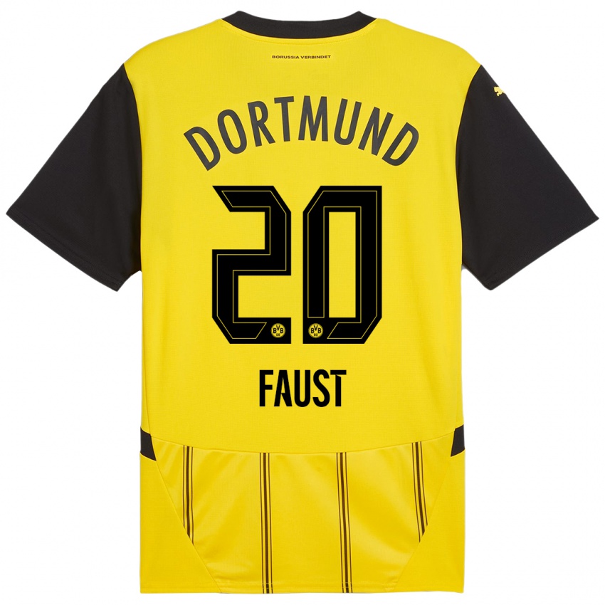 Herren Tom Faust #20 Gelb Schwarz Heimtrikot Trikot 2024/25 T-Shirt Österreich