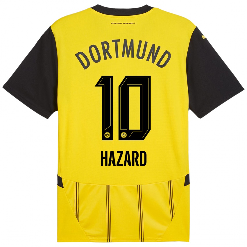 Herren Thorgan Hazard #10 Gelb Schwarz Heimtrikot Trikot 2024/25 T-Shirt Österreich