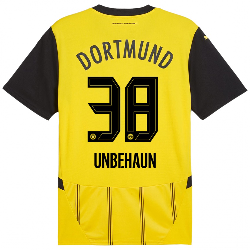 Herren Luca Unbehaun #38 Gelb Schwarz Heimtrikot Trikot 2024/25 T-Shirt Österreich